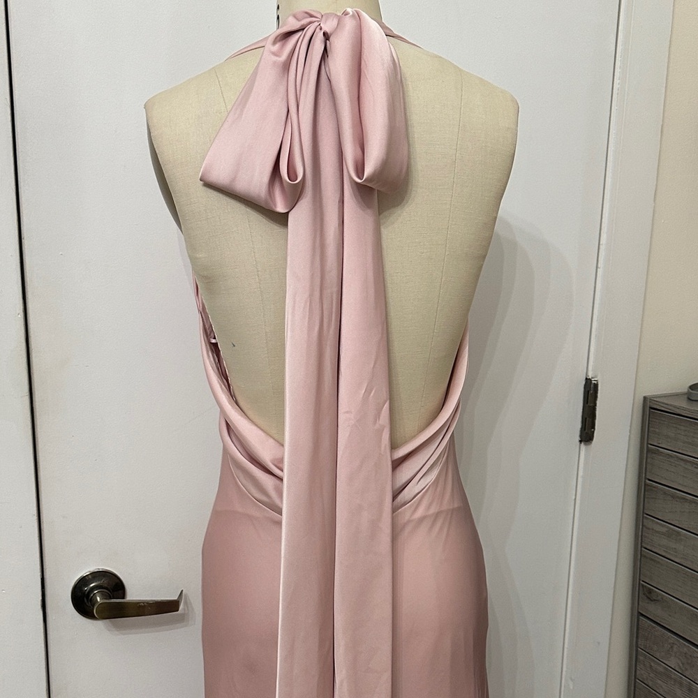 BHLDN Blush Pink Draped Halter Gown